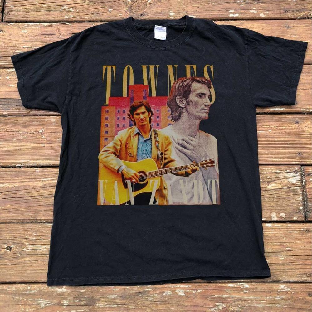 Townes Van Zandt - Unisex Black T-Shirt
